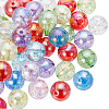 50Pcs AB Color Plated Transparent Acrylic Beads with Glitter Powder TACR-SC0001-25-1
