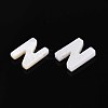 Natural Freshwater Shell Letter Charms BSHE-ZX007-02N-2