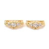 Brass Micro Pave Clear Cubic Zirconia Slide Charms KK-P239-16G-1