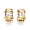 Brass Micro Pave Cubic Zirconia Beads KK-P237-02G-1