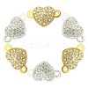 10 Sets 2 Colors Alloy Crystal Rhinestone Magnetic Clasps PALLOY-CJ0002-36-3