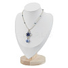 Bust PU Leather & Wooden Necklace Display Stands NDIS-WH0020-02B-01-1