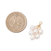 Natural Cultured Freshwater Pearl Rice Beaded Grape Pendants PALLOY-TA00337-2