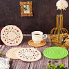 8Pcs 4 Styles Rattan & Cotton Mat AJEW-MB0001-02-8