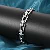 304 Stainless Steel Trapezoid Link Chain Bracelets for Women Men BJEW-F488-68P-3