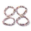 Natural Pink Opal Bead Stretch Bracelets BJEW-K213-46-1