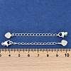 Brass Micro Pave Cubic Zirconia Ends with Chains KK-U043-03S-3