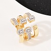 Brass Micro Pave Cubic Zirconia Cuff Rings RJEW-C140-12G-2