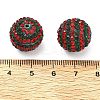 Stripe Pattern Polymer Clay Rhinestone Beads CLAY-NH0001-01-4