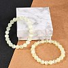 Dyed Natural Selenite Round Beaded Stretch Bracelets for Women G-U005-02K-2