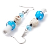 4 Pairs Dyed Synthetic Turquoise and Handmade Lampwork Beads Earrings EJEW-TA00417-5
