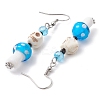 4 Pairs Dyed Synthetic Turquoise and Handmade Lampwork Beads Earrings EJEW-TA00417-5