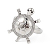 Cubic Zirconia Tortoise Adjustable Ring RJEW-L100-022P-2