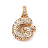 Brass Micro Pave Cubic Zirconia Pendants KK-C076-29G-G01-1