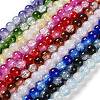 Transparent Crackle Baking Painted Glass Beads Strands DGLA-T003-01C-M-1