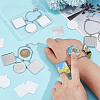 4Pcs Alloy Sublimation Blank Square & Flat Round Charms Bracelets BJEW-PH01797-3