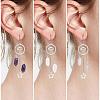 Natural Amethyst Bullet Chandelier Earrings EJEW-SW00017-01-7