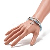 Natural Aquamarine Chip Beads Multi-strand Bracelet BJEW-JB07052-04-3