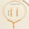 Vintage Brass Round Beaded Tassel Necklace & Earrings for Women EI2858-5