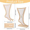 Foot Shaped Bamboo & Velvet Anklet Display Stands ODIS-WH0030-140B-2