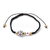 Sport Theme Acylic & Alloy Braided Bead Bracelet BJEW-JB10122-02-1