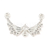 Rack Plating Brass Pave Clear Cubic Zirconia Wing Chandelier Component Links KK-F089-16S-1