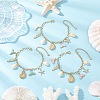 3Pcs 3 Colors Stainless Steel & Alloy Enamel Charm Bracelets BJEW-JB12215-1