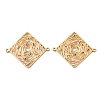 Brass Micro Pave Colorful Cubic Zirconia Hollow Connector Charms KK-K351-58A-G-1