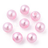 Spray Painted ABS Plastic Imitation Pearl Beads OACR-T015-05A-17-3