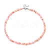 Dyed Natural Freshwater Shell Nuggets Beaded Necklaces NJEW-JN05488-04-4