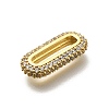 Brass Micro Pave Clear Cubic Zirconia Oval Linking Rings KK-Z093-43G-2