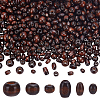 600Pcs 6 Styles Dyed Natural Wood Beads WOOD-WR0001-19-1