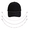 3Pcs 3 Styles 304 Stainless Steel Baseball Cap Chain Set AJEW-TA00027-1