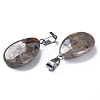 Teardrop Dyed Natural Crazy Agate Obsidian Pendants G-Q368-12-3