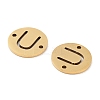PVD Vacuum Plating 201 Stainless Steel Hollow Flat Round Links FIND-R149-03U-G-2