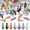 70Pcs 7 Colors Full Rainbow Plated Faceted Teardrop Glass Beads EGLA-PH0001-64-1