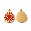 Ion Plating(IP) 304 Stainless Steel Enamel Pendants STAS-F291-04G-2
