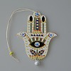 Wood Hamsa Hand/Hand of Miriam with Evil Eye Hanging Ornament LS-WG88966-05-1
