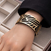 Sun 304 Stainless Steel & Imitation Leather Cuff Bangles FS-WGE67E3-01-1