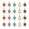 40Pcs 5 Colors Zinc Alloy Enamel Connector Charms ENAM-YS0001-08-2