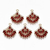 Brass Micro Pave Cubic Zirconia Pendants KK-S359-001C-RS-1