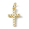 Brass Micro Pave Cubic Zirconia Charms LS-ZIRC-F132-01G-2