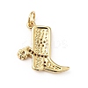 Rack Plating Brass Micro Pave Clear Cubic Zirconia Pendants KK-E060-22G-2