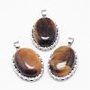 Natural Tiger Eye Pendants G-D851-30-1