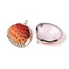 Spray Paint & Electroplate Natural Sea Shell Pendants SSHEL-N042-16E-2