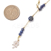 Natural Lapis Lazuli Round and Nuggets Lariat Necklaces NJEW-JN05727-3