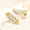 304 Stainless Steel Two-tone Stud Earrings for Women EJEW-R023-01GP-03-3