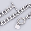 304 Stainless Steel Curb Chain Bracelets BJEW-P237-04P-2