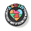 Autism Theme Silicone Beads SL-CBAF318-D03-1