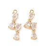 Brass with Cubic Zirconia Pendants KK-D024-12G-1